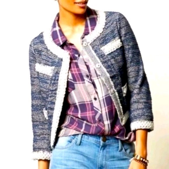 Isani Massey Blue Tweed Jacket from Anthropologie - Picture 2 of 7